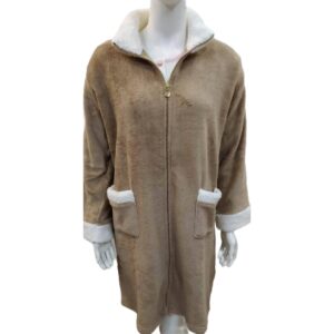 Fleece Ρόμπα με φερμουάρ Jeannette 5761,σοκολά.