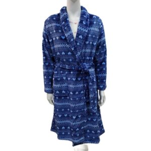 Fleece σταυρωτή Ρόμπα COCODREAM 696134,μπλε με σχέδιο.