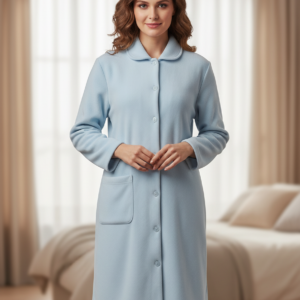 Κουμπωτή Ρόμπα fleece Jeannette Homewear 2744,σιέλ.