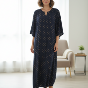 Φόρεμα-Καφτάνι CLAIRE KATRANIA 7904,σκούρο μπλε,πουά.