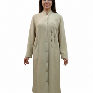 Fleece κουμπωτή Ρόμπα Jeannette Homewear 3393,μπεζ.