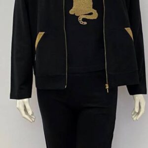 Βαμβακερή Φόρμα Τρουά Πιες CLAIRE Katrania 9384,μαύρο.