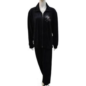 Βελούδινη Φόρμα PRIMAVERA Homewear 1215,μαύρο.