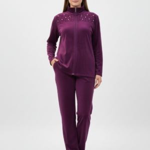 Βελούδινη Φόρμα Jeannette Homewear 5166,μωβ.