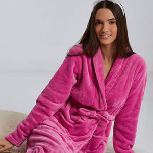 Σταυρωτή fleece Ρόμπα SECRET GARDEN KG18890,φούξια.