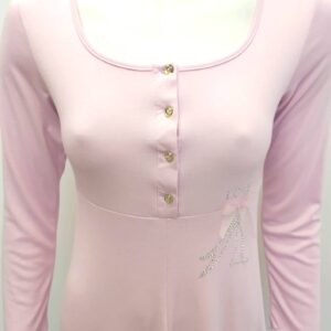 Νυχτικό με μακρύ μανίκι CLAIRE Katrania 4670,ροζ ανοιχτό.