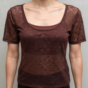 Μπλούζα - Outwear με κοντό μανίκι LOVABLE INT-4419,καφέ.