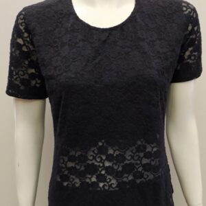 Μπλούζα-Outwear με κοντό μανίκι και λαιμόκοψη LOVABLE Intimo 4534,μαύρο.