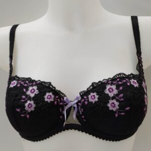 Σετ σλιπ-σουτιέν JNG Underwear 1254,μαύρο-φλοράλ.