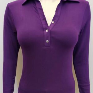 Μπλούζα με πατιλέτα και μακρύ μανίκι HELIOS 7441,μωβ.