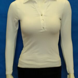 Μπλούζα με πατιλέτα και μακρύ μανίκι HELIOS 7441,λευκό.