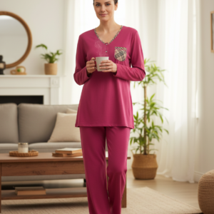 Γυναικεία Πυζάμα CLAIRE Katrania 6544,ροδί-φούξια.