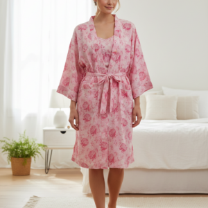 Σετ Ρόμπα-Νυχτικό WAITES 803,ροζ.