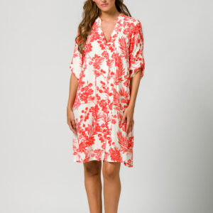 Φόρεμα εμπριμέ με κουμπιά και μανίκι 3/4 HARMONY Homewear 500605.