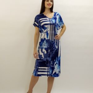 Φόρεμα με κοντό μανίκι Billy's Fashion 21074,μπλε.