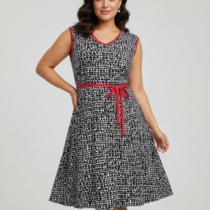 Αμάνικο Φόρεμα KOUROS Homewear 6590,μαύρο πουά.