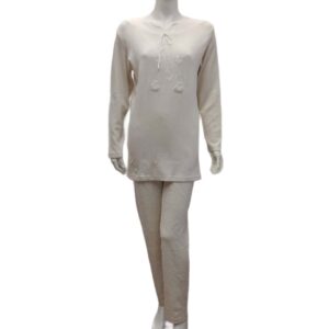 Γυναικεία Βαμβακερή Πυζάμα Τρουά Πιες SCHERZO Homewear 0676,ιβουάρ.
