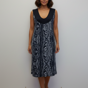 Φόρεμα με φαρδιά ράντα KOUROS Homewear 6668,σκούρο μπλε.