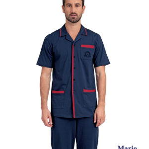 Ανδρική Πυζάμα MARIO UOMO 21068,σκούρο μπλε-γκρενά.