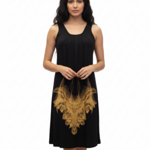 Αμάνικο Φόρεμα RO-NI Homewear 1809,μαύρο.