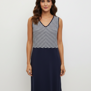 Φόρεμα με φαρδιά ράντα RO-NI Homewear 1402N,μπλε ριγέ.