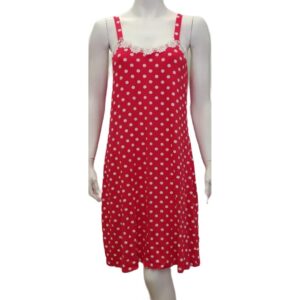 Φόρεμα-Outwear με λεπτή ράντα CLAIRE Katrania 8882,κόκκινο πουά.