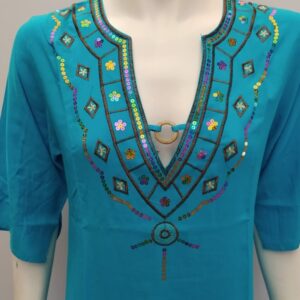 Καφτάνι-Beachwear LYDIA CREATIONS 4472,γαλάζιο.