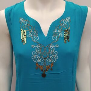 Maxi Καφτάνι-Beachwear LYDIA CREATIONS 3127,γαλάζιο.