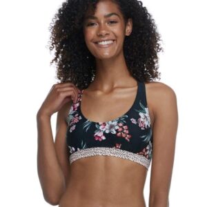 Bikini Top EIDON Stacey Scoop 3517011,μαύρο-φλοράλ.