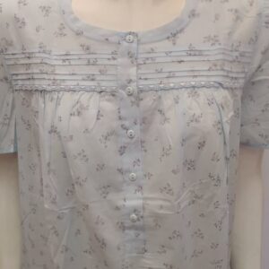 Βαμβακερό(βατίστα) Νυχτικό με κοντό μανίκι LINCLALOR 30973,γαλάζιο.