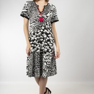 Φόρεμα με κοντό μανίκι SCHERZO 4989,εμπριμέ.