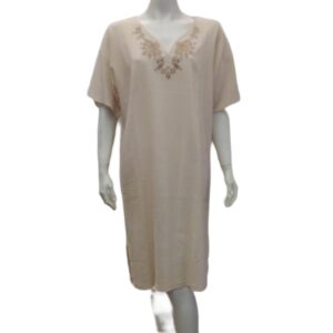 Φόρεμα με κοντό μανίκι SCHERZO Homewear 1843,εκρού.