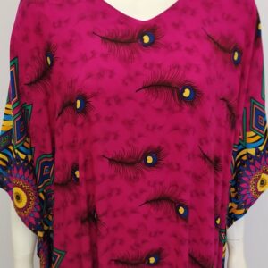 Maxi Καφτάνι-Beachwear Billy's Fashion 21003,φούξια.