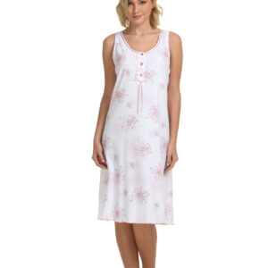 Νυχτικό με φαρδιά ράντα PRIMAVERA 2478,εκρού με σχέδιο.