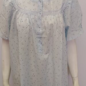 Βαμβακερό(βατίστα) Νυχτικό με κοντό μανίκι LINCLALOR 30967,γαλάζιο.