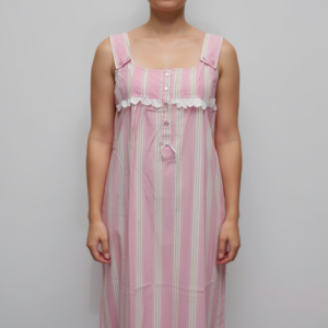 Βαμβακερό Νυχτικό με φαρδιά ράντα AMELIE Homewear 12030,ροζ.