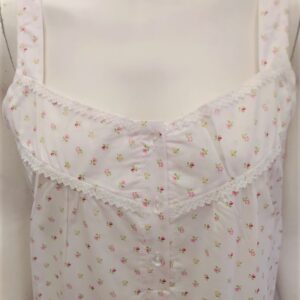 Νυχτικό από βατίστα με λεπτή ράντα PRIMAVERA Homewear Γ656,λευκό-φλοράλ.