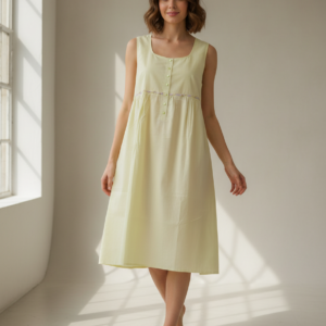 Αμάνικο βαμβακερό Νυχτικό LINCLALOR 30437,λαχανί.