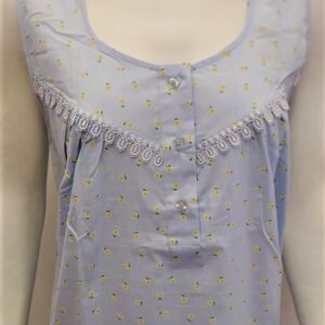 Βαμβακερό Νυχτικό με φαρδιά τιράντα PRIMAVERA 9525A,γαλάζιο.