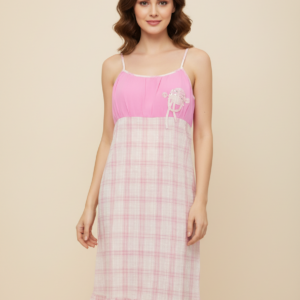 Νυχτικό με λεπτή τιράντα JEANNETTE Homewear 4851,καρώ.