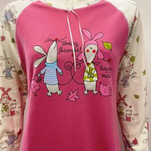 Νυχτικό με λαιμόκοψη και μακρύ μανίκι JEANNETTE Homewear 12716,μωβ-στάμπα.