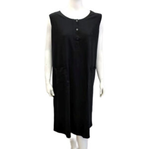 Αμάνικο μαύρο κλασικό Φόρεμα με τσέπες Lydia Creations 1764.