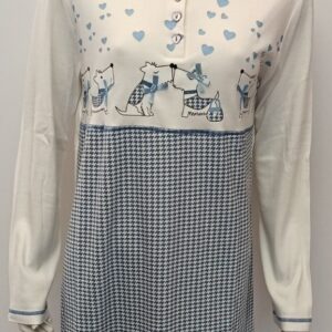 Βαμβακερό Νυχτικό με μακρύ μανίκι και πατιλέτα SUBLIME 02413.