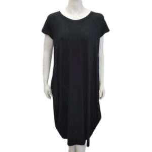 Φόρεμα με κοντό μανίκι και λαιμόκοψη SCHERZO Homewear 4843,μαύρο.