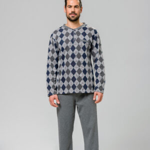 Ανδρική Πυζάμα Ζακάρ HARMONY Homewear 801324,γκρι.