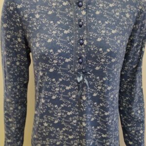 Νυχτικό με μακρύ μανίκι και πατιλέτα GIOTA Homewear 1218,μπλε.