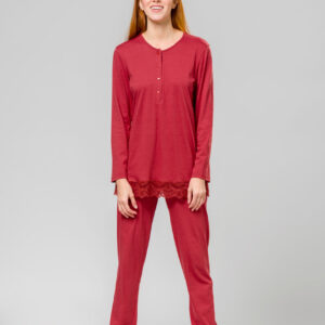 Γυναικεία Πυζάμα με πατιλέτα HARMONY Homewear 101915,κεραμιδί.