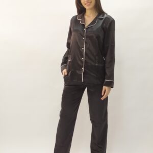 Σατέν γυναικεία Πυζάμα Billy's Fashion 20600,σκούρο μπλε.