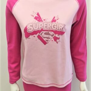 Γυναικεία βαμβακερή Πυζάμα MINERVA Supergirl,ροζ.