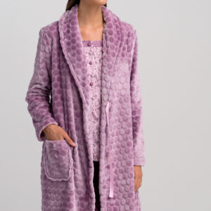 Γυναικεία Fleece Ρόμπα GIOTA Homewear 3594,μωβ.